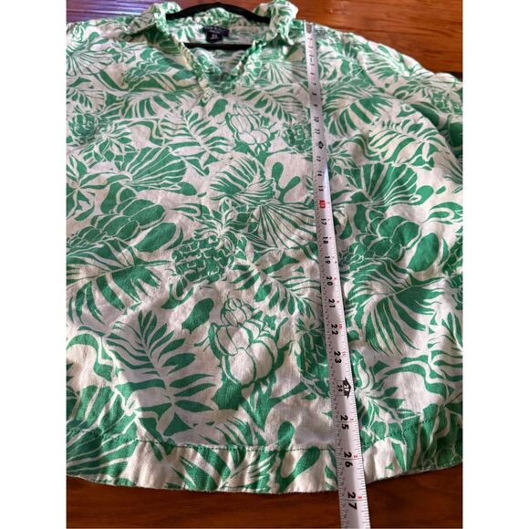 Nicole Miller Tropical 100% Linen Pul Over Top 3/4 slve Tunic Top Blouse SZ 1X - Picture 7 of 9
